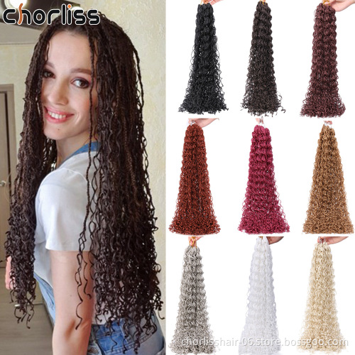 Wholesale Colorful Brown for Russian Women Micro Box Braids ZIZI 50g 28" Curly Crochet Braids Synthetic Hair Extensions Hair